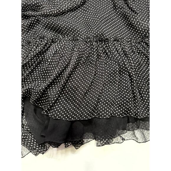 Max Studio Black Polka Dot Cami Babydoll Mini Dress XS 100% silk - Picture 6 of 7